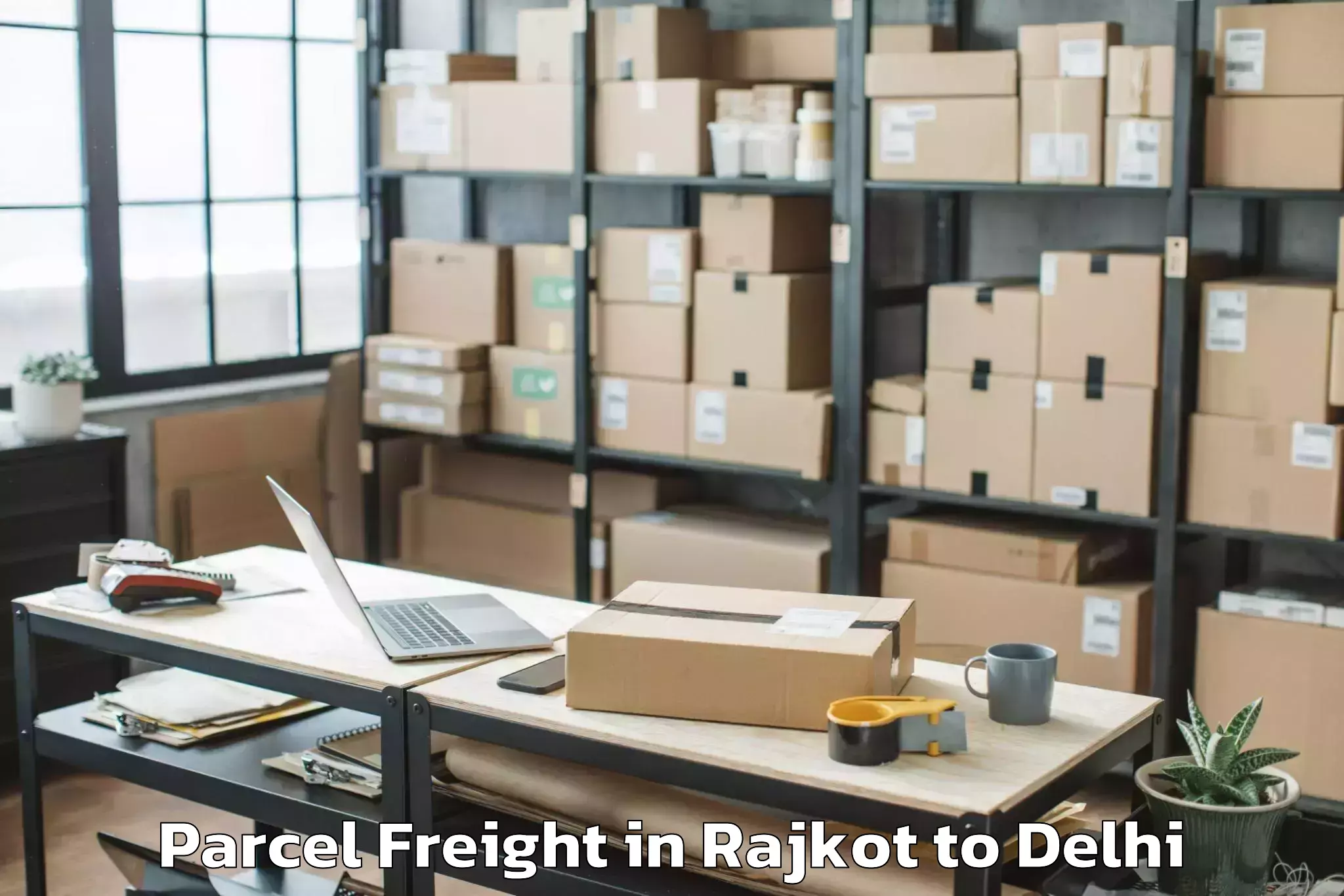 Efficient Rajkot to Parliament Street Parcel Freight